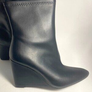 NWT Black Wedge Ankle Booties 8.5 - A New Day - Soft Vegan Leather